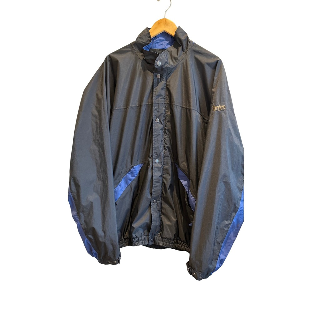 DryJoys By FootJoy Mens Black Blue Golf‎ Windbreaker Rain Jacket Size XXL